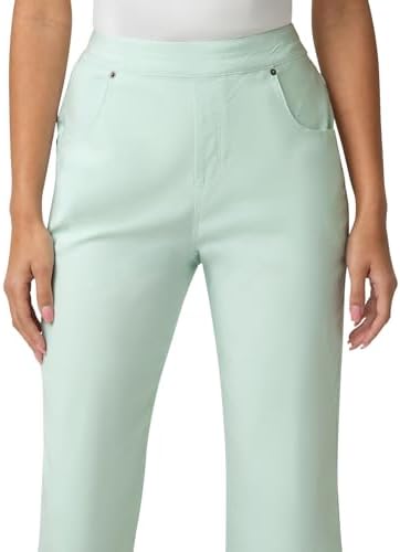 HUE Women's Stripe Pull on Pants Cigarette Skimmer Length and Pedal Pusher - Image 4