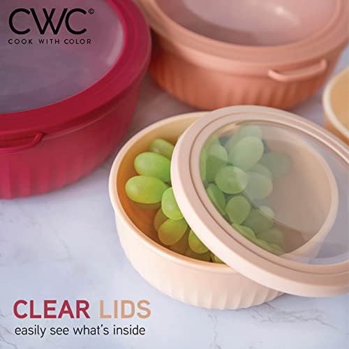 COOK WITH COLOR Prep Bowls with Lids- Wide and Deep Nesting Plastic Small - Image 6