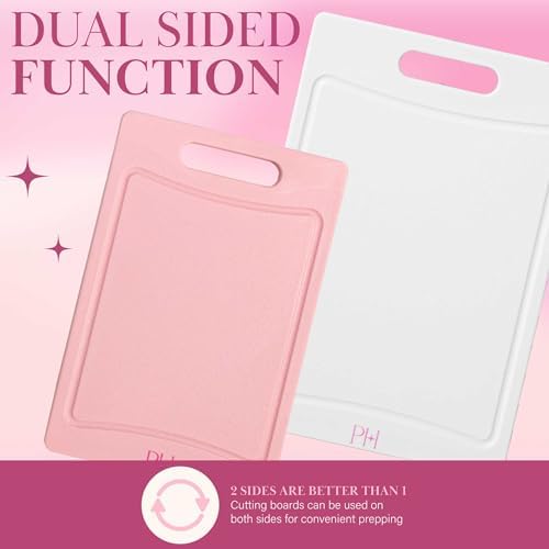 Paris Hilton Cutting Boards for Kitchen, Reversible Dual Sided Plastic Cutting - Image 4