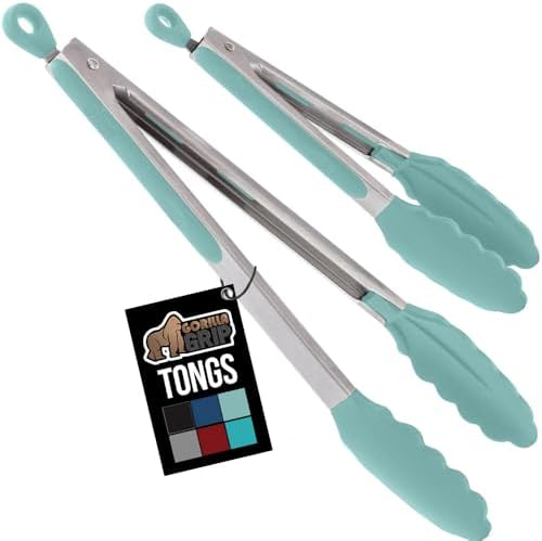GORILLA GRIP Stainless Steel Kitchen Tongs by GorillaGrip