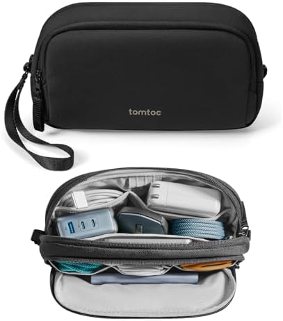 tomtoc Electronic Organizer Travel Case, Dual Compartment Tech Organization by tomtoc