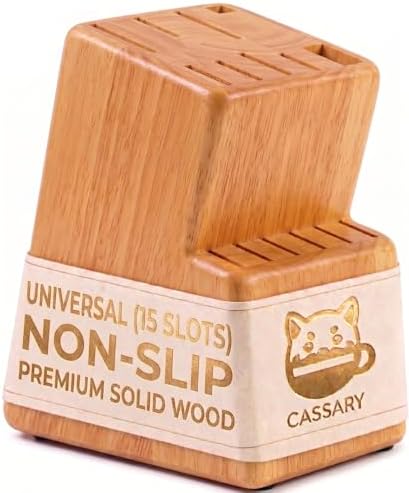 Kitchen knife holder elegant & sturdy. Universal knife block by Cassary