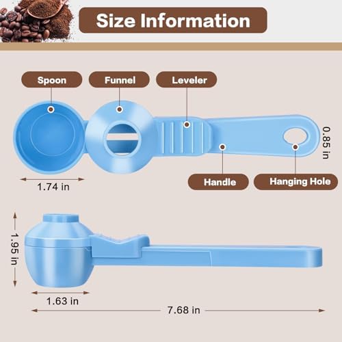 2-in-1 Coffee Scoop with Funnel, 2 Tbsp Measuring Spoon - Image 2