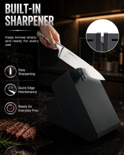 Astercook Knife Set 15 Piece German Steel Kitchen Knife Block Set - Image 6