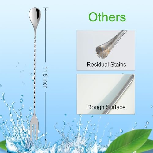 Briout Bar Spoon Cocktail Mixing Stirrers, 12” - Image 2