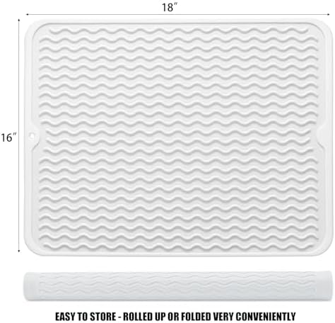 Silicone Dish Drying Mat, Non-Slip Easy Clean Sink Mat - Image 2