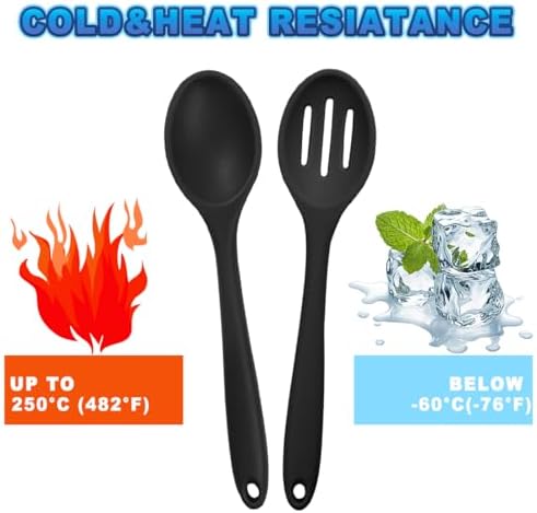 8 Pcs Heat Resistant Non Stick Silicone Serving Spoons Set -Ideal - Image 3