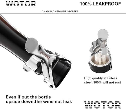 WOTOR Champagne & Wine Bottle Stoppers, Champagne Cork, 6 Pack - Image 2