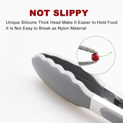 2 Pack Silicone Kitchen Tongs, 9 & 12 Inch, Stainless Steel - Image 5