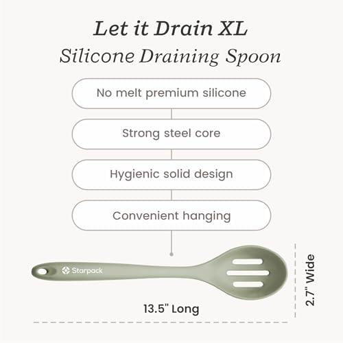 Starpack 'Let it Drain' XL Silicone Slotted Spoon- Large Spoon - Image 4