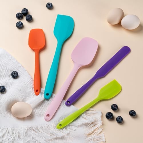 Silicone Spatula Set, 5 Piece Food Grade Rubber Spatulas, Mint Green - Image 7