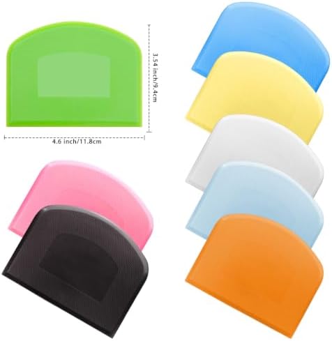 8 PCS Food-Safe Dough Cutter Bench Scraper, BPA Free Flexible PE Plastic Bowl - Image 2