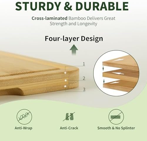 BAMBANG Bamboo Cutting Board Set, 3-Piece Wooden Chopping Boards - Image 2