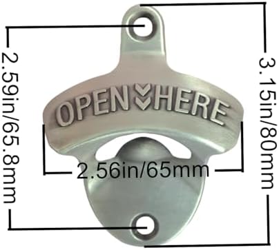 Antique Silver Wall Mount Bottle Cap Opener Stainless, Vintage Beer Opener Post - Image 4