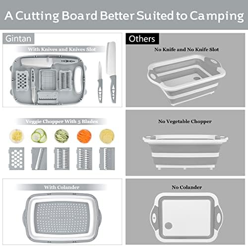 Gintan Camping Cutting Board, 9-in-1 Collapsible Chopping Board - Image 3