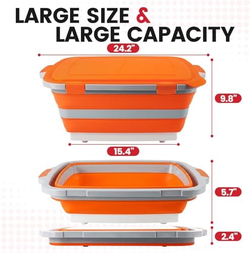 BBQ Prep Tub, 30L Collapsible Cutting Board - Image 3
