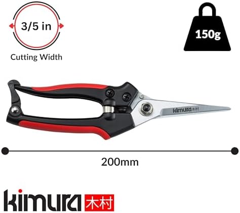 Kimura® 8" Pro Pruning Scissors, Premium Japanese SK5 Hi-Carbon Steel Blades - Image 3