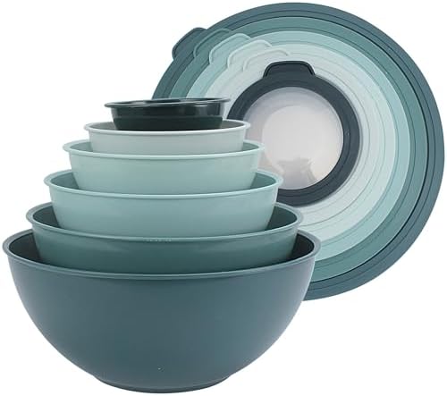 COOK WITH COLOR Mixing Bowls with TPR Lids by CookwithColor