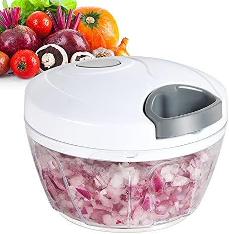 Ourokhome Manual Food Processor Vegetable Chopper, Portable Hand Pull String by Ourokhome