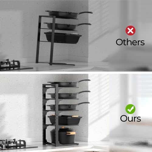 MUDEELA Pot and Pan Organizer Under Cabinet 20.87", 5-Tier Pot Rack, 1 Pack - Image 7