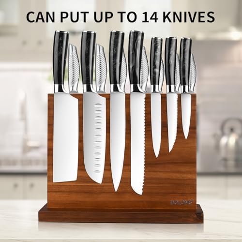 Magnetic Knife Block, Acacia Wood Kitchen Knife Holder - Image 7