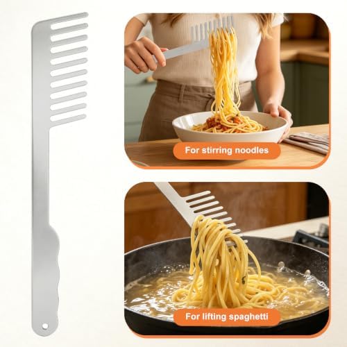304 Stainless Steel Pasta Server, Easy Spaghetti Serving Fork - Image 5