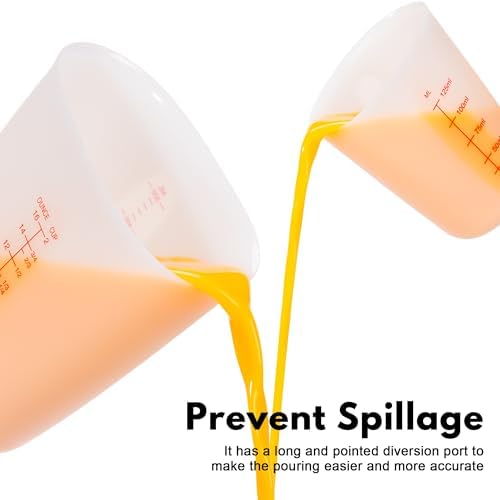 Silicone Measuring Cups for Melting Chocolate ml/oz/cup Marks Silicone Cups - Image 3