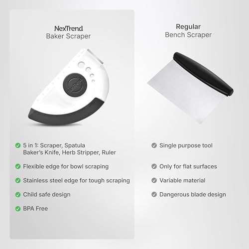 NexTrend grey 5-in-1 flexible dough and bowl scraper - Image 5