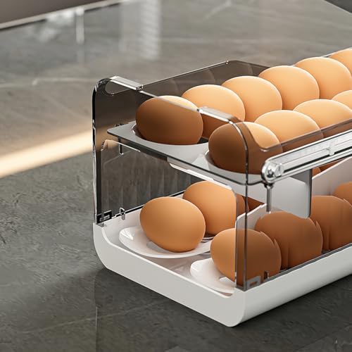 Egg Dispenser for Refrigerator, 32-Count Press-Type Egg Holder - Image 7