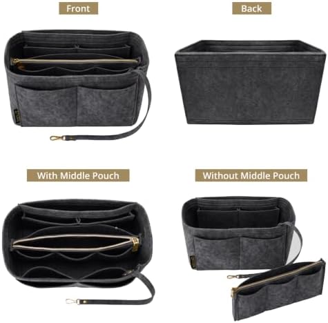 OPPOSHE Purse Organizer Insert for Handbags, Softened Felt Bag Insert Organizer - Image 6