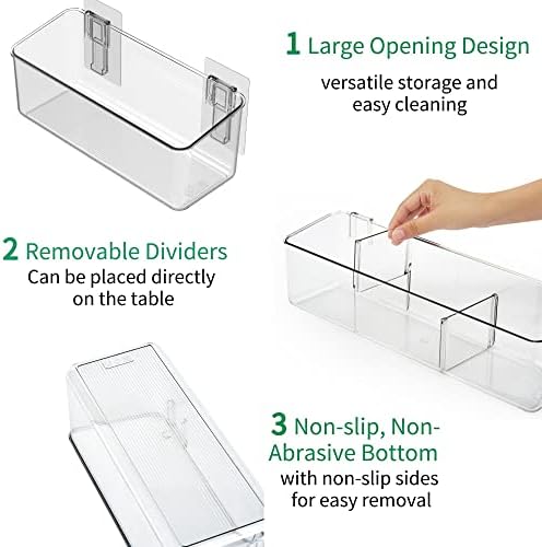 vacane 2 Pack Plastic Adhesive Mount Over Cabinet Door Organizer, Wall - Image 5