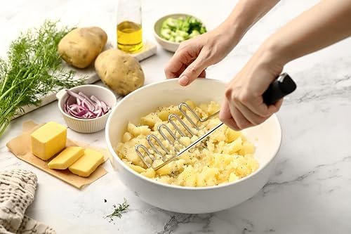 Spring Chef Stainless Steel Potato Masher, Heavy Duty Mashed Potato Smasher - Image 7