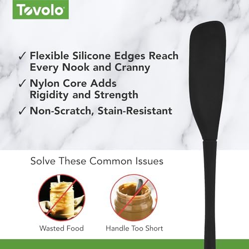 Tovolo Silicone Jar Spatula Long Handled Rubber Scraping Scooping Tool - Image 3