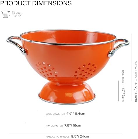 Reston Lloyd, 1.5 Quart Powder Coated Steel Kitchen Strainer Basket - Image 2