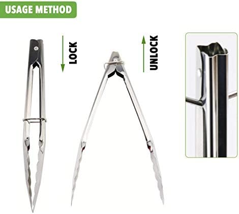 HINMAY 7-Inch Small Stainless Steel Serving Tongs - Image 4