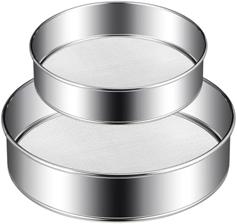 Patelai 2 Pcs Stainless Steel Round Flour Sifter Sieve Fine Mesh by Patelai