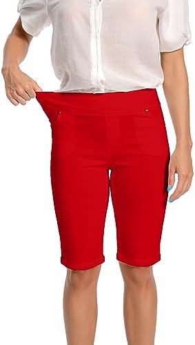 Jenna Rose Women's Stretch Bermuda Shorts – 5-Pocket, Cuffed Hem, Mid-Length - Image 6