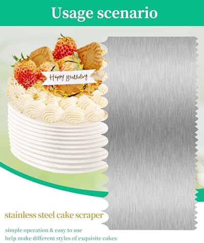3 Pcs Metal Cake Scraper Smoother, Bench Scraper - Image 5