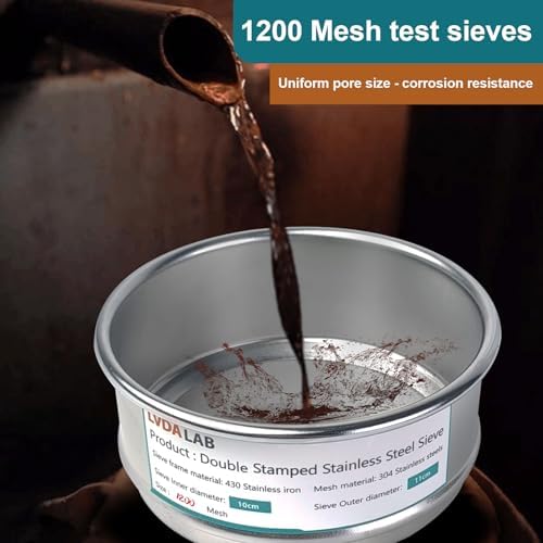 4" 304 Stainless Steel Lab Sieve, 1200 Mesh Screen Sifter - Image 6