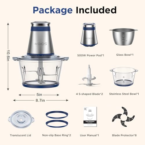 KOIOS Food Processor, 500W Electric Food Chopper - Image 2