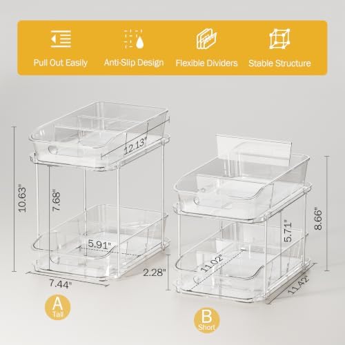 Delamu Bathroom Under Sink Organizers and Storage, 2 Pack - Image 2