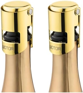 WOTOR Champagne Bottle Stoppers, Stainless Steel, 2 Pack by MakeWineFresher