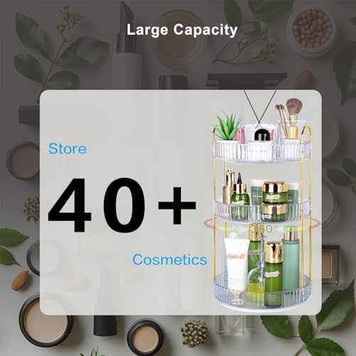 360 Rotating Makeup Organizer, 3 Tier Large Capacity Lazy Susan Bathroom - Image 6