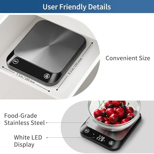 Vitafit 22lb Digital Food Kitchen Scale, High Accuracy Assured by Weighing - Image 5