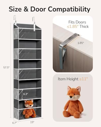 ULG Stuffed Animal Organizer Over the Door, Large Hanging Plush Toy Storage - Image 6