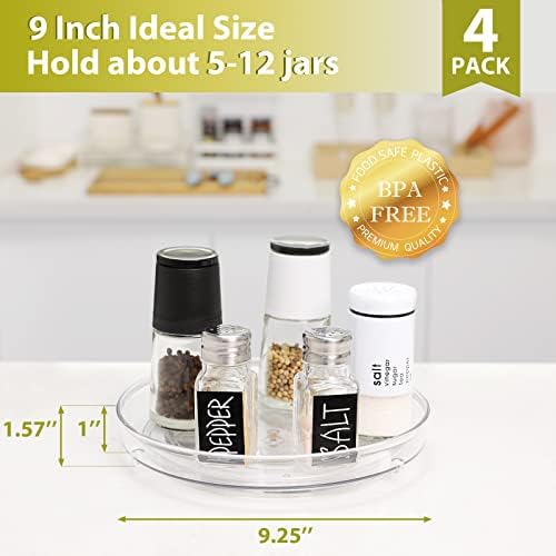 Guzon 4 Pack Lazy Susan Turntable, 9 Inch Rotating Organizer - Image 3