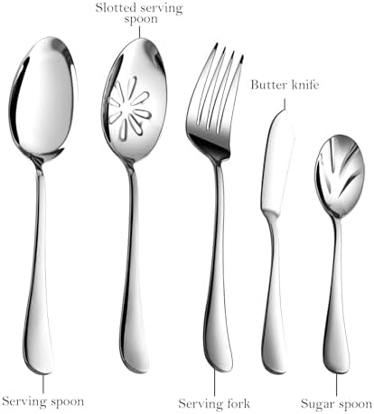 Silverware Set for 8 with Serving Utensils, Stainless Steel Flatware Cutlery - Image 4