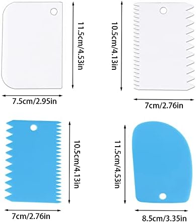 Cake Smoother Scraper Dough Scraper Tools Set, Cake Icing Scraper Smoother - Image 3