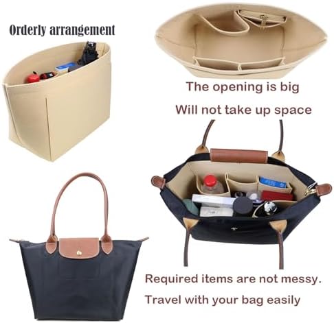 Lckaey Purse Organizer Insert for Longchamp, Premium Felt Long Champ Le Pliage - Image 3