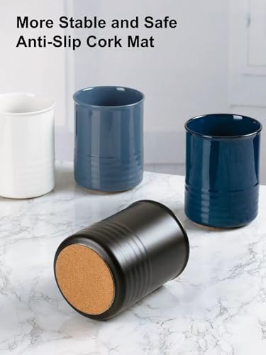 ABRUTY Utensil Holder, 6.7" Ceramic Kitchen Utensil Crock - Image 3